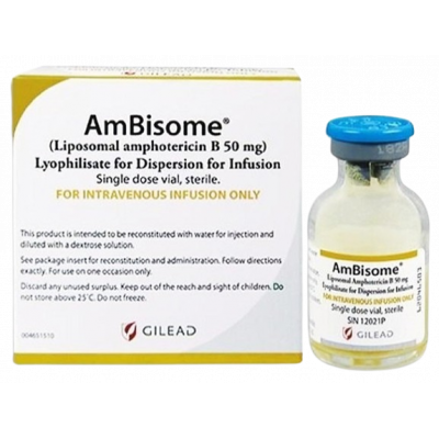 AMBISOME 50 MG ( AMPHOTERICIN B LIPOSOMAL ) FOR IV INFUSION VIAL